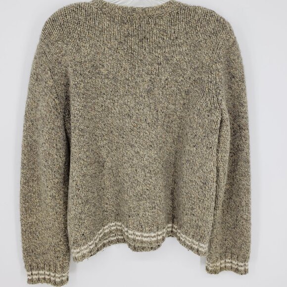 Abercrombie & Fitch Vintage Y2K Wool V Neck Sweater L Womens Pullover Tan - Picture 2 of 7